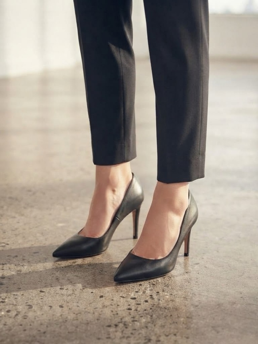 Cole Haan Black Pointed-Toe Stiletto Pumps